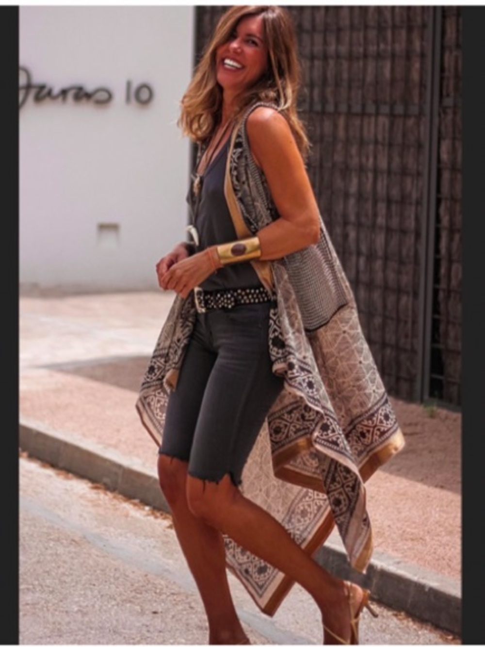 NEW• Atelier Jai Minimalist Lightweight Paisley Kimono Vest - Neutral Tones•L